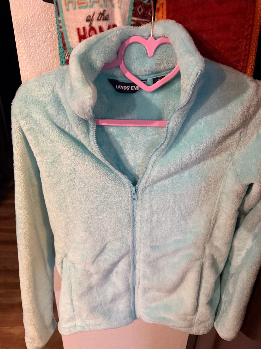 Lands' End Plush Light Blue Zip Jacket